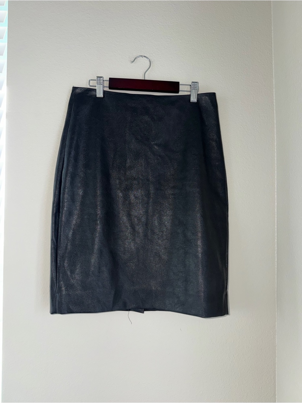 J. Crew Black Faux Leather Pencil Skirt